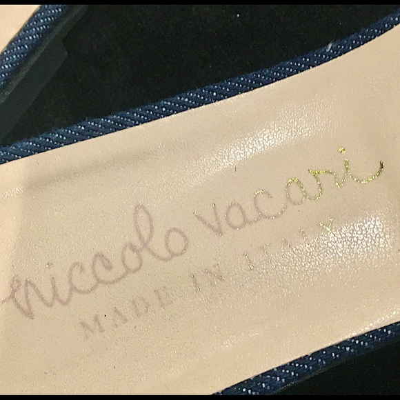 Niccolo Vacari Italy Denim Slip-On Sandals / Flats /Slides - Picture 3 of 9